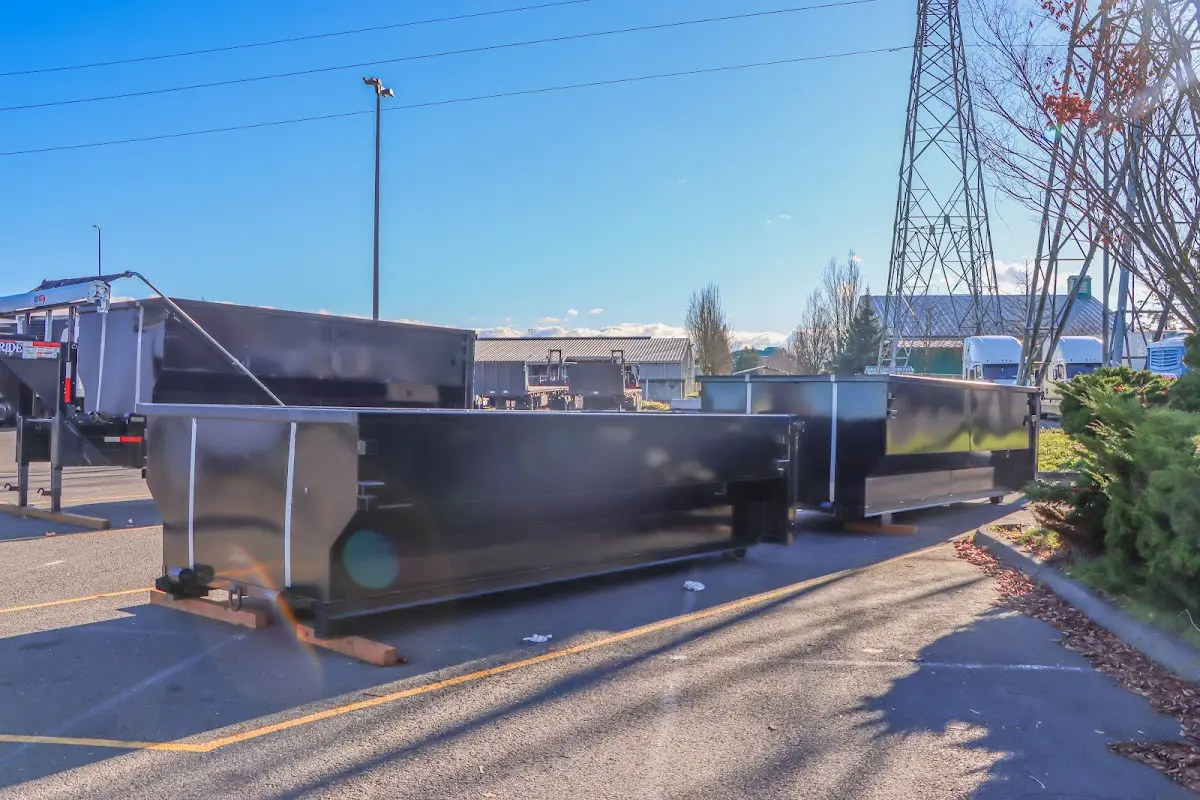 Roll-off dumpster ready for waste disposal at job site for Roll Off Dumpster Rental in South Middleton